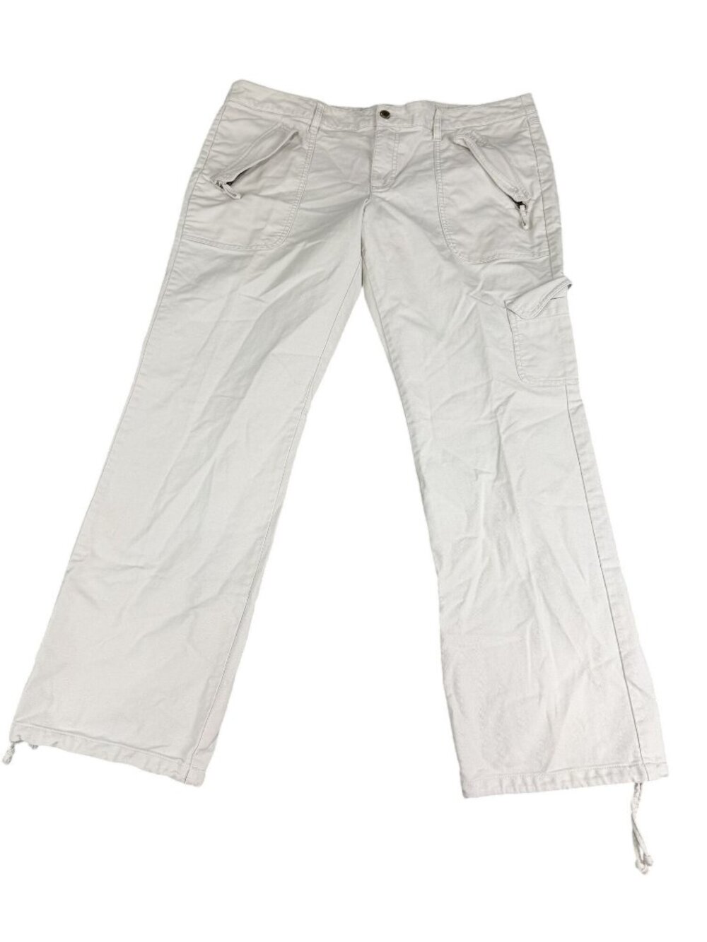 Old Navy Womens Beige Cargo Pants Drawstring Hem Size 18